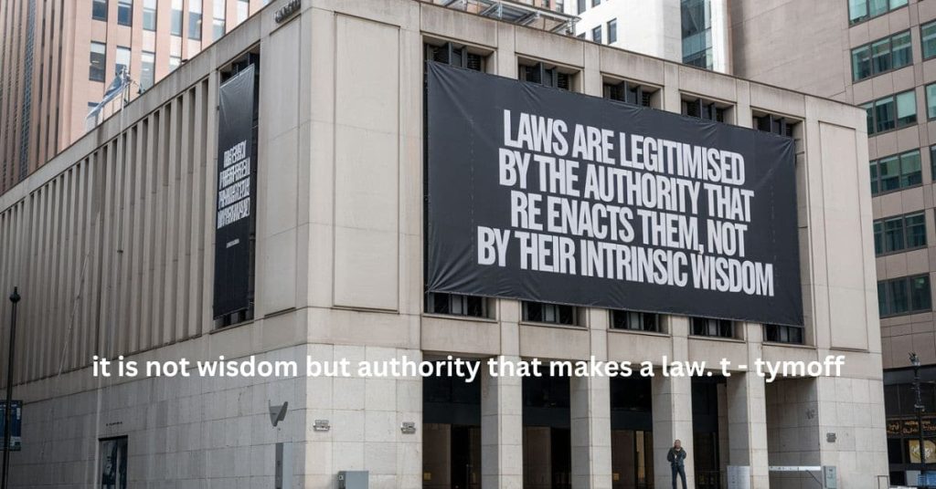 it is not wisdom but authority that makes a law. t - tymoff